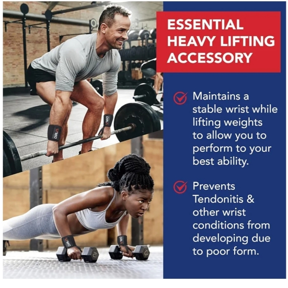 Gym Wrist Wraps/Lifting Wrist Straps - Picture 3 of 5